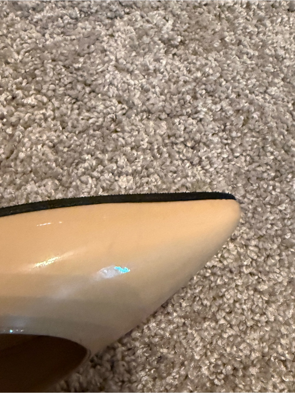 Tom Ford Nude Patent Leather Pointed Toe Stiletto Heels with Gold Lock Accent - Picture 13 of 14
